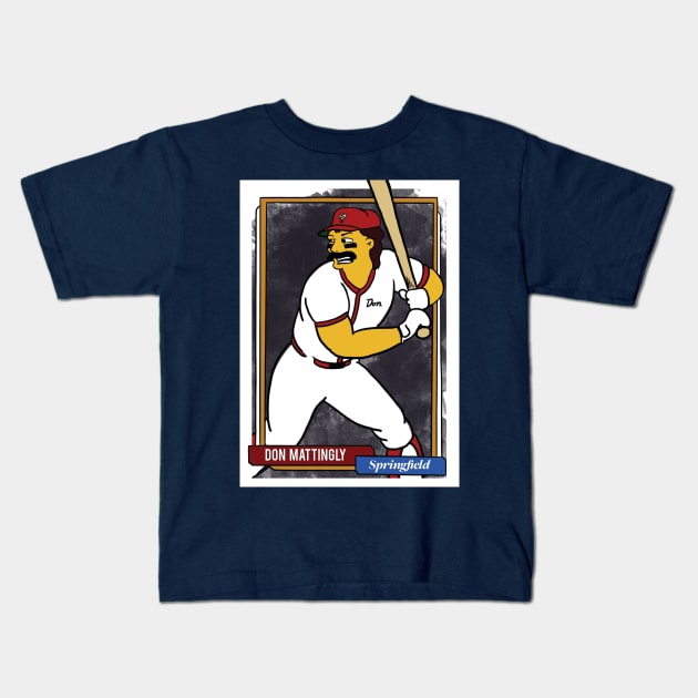 Don Mattingly Springfield Homer at the Bat Baseball Kids T-Shirt by cousscards